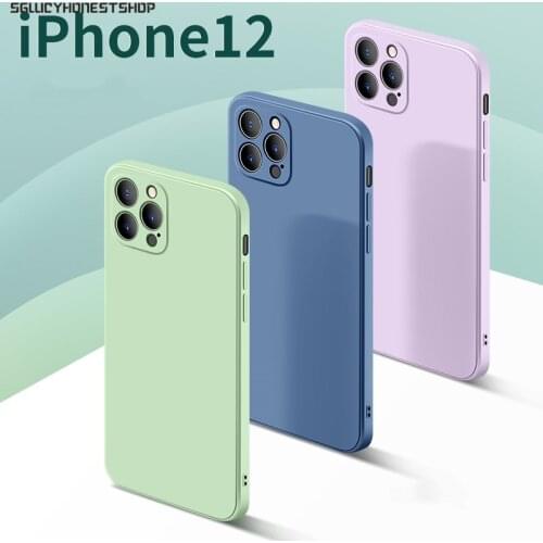 Original Square Liquid Silicone Case For iPhone 11 12 Pro Max Mini SE2 Full Protector For iPhone X XS XR XS MAX 7 8 Plus Coque