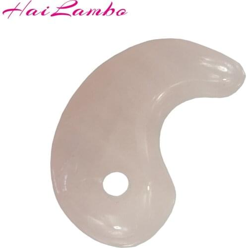 HaiLambo Charm Pink Rose Stone Quartz Carved Magatama Pendant Comma Bead Classic Lucky Amulet Jewelry Pendant Beads Gift GY11