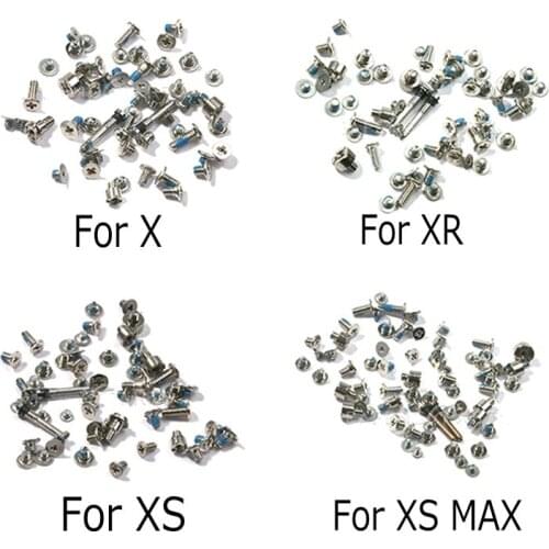 Screws Full Screw Set for iPhone XS Max X XR 7 8 Plus Repair Bolt Complete Kit Replacement Repair Parts for Iphone Tails screw