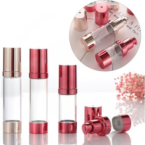 15/30/50ml Portable Empty Cosmetic Airless Bottle Plastic Treatment Pump Travel Vacuum Bottles Cream Container Travel Accessory