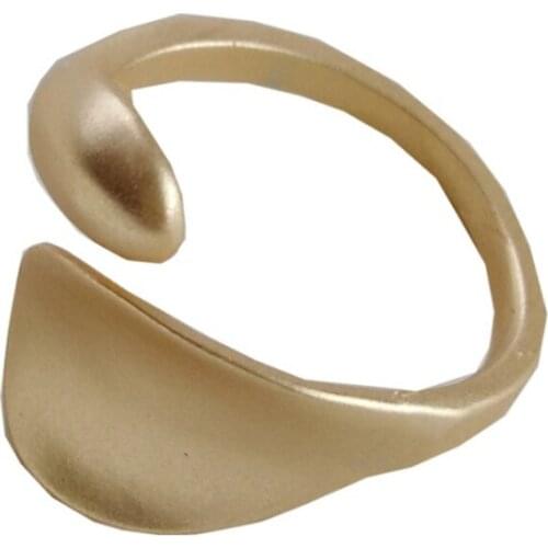 S925 sterling silver Korean metal texture art design beautiful wild repair ring creative simple ring female