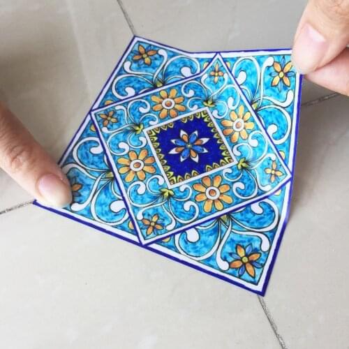 Funlife Self-Adhesive Diagonal Floor Tile Seam Stickers,Marble Retro DIY Tile Sticker,Waterproof Floor Sticker For Living Room