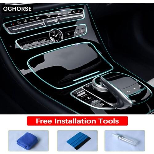 Self Healing TPU Sticker Car Interior Center Console Gear Panel Protective Film For Mercedes Benz E Class W213 E200 E260 E300