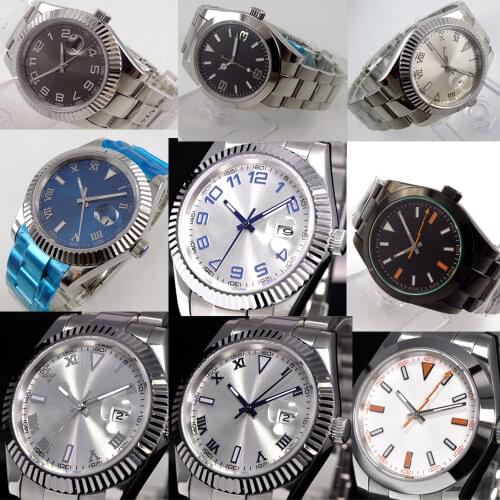 36mm/39MM Silver Sterile Dial Sapphire Glass Mechanical Luminous MIYOTA 8215 Movement Automatic Mens Wristwatch