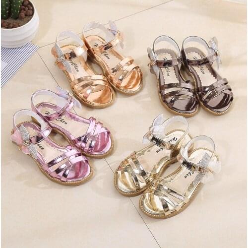 Skoex Childrens Shoes Summer Girls Fashion Sandals 2020 New Smooth Soft Bottom Breathable Kids Princess Shoe Girls Flat Shoes