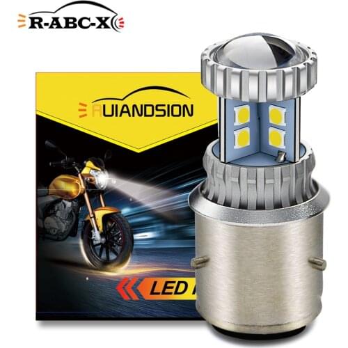 RUIANDSION 1Pcs BA21D Super Bright 1000Lm 3030SMD Vintage Motorcycle Headlight 10-30V 12V Moped Replacement Bulb High Power 9W