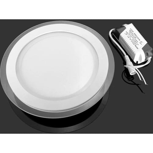 Dimmable LED Panel Light Round Glass Panel Downlight 6W 9W 12W 18W 24W Ceiling Recessed Lights Spot Light Indoor Lamps AC85-265V