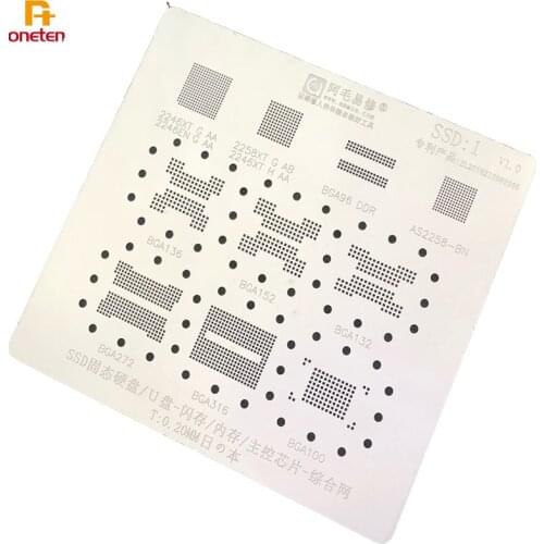 Amao BGA Reballing Stencil For SSD Solid State Hard Disk Flash Memory BGA 152 132 316 272 Plantting 2246 Tip Net