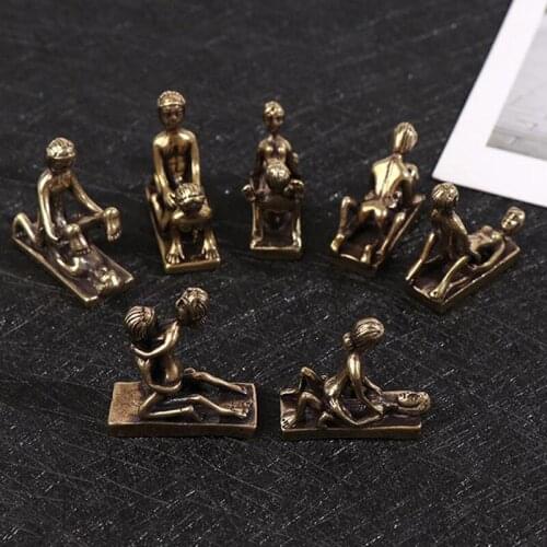 Vintage Pure Brass Sexy Decorative Ornament Craft Figurines Home Decoration Gift