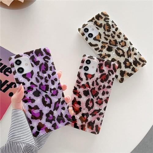 GIMFUN Vintage Leopard Print Phone Case for iPhone 11 12 Pro Max XS Max X 7 8 Plus Cute Clear Shockproof Shell Back Cover