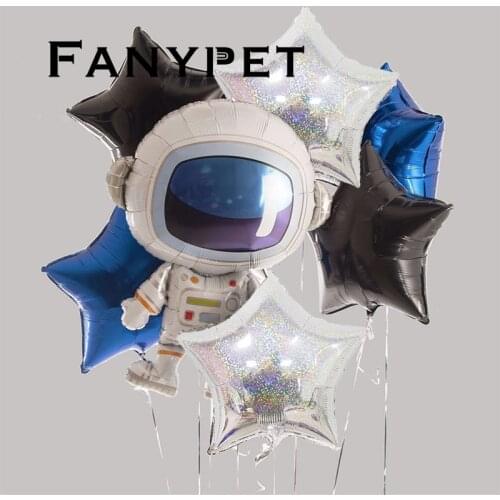 Party Astronaut Party Balloons Robot Aluminum Balloon theme Birthday Party Decoration Kids Boys Toys 4D Ball Supplies