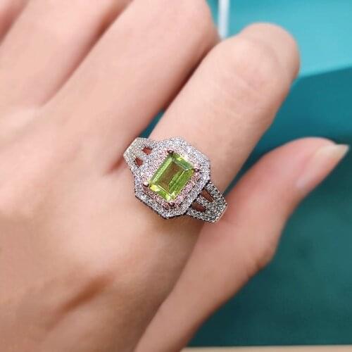 Vintage Ring 2021 Trend Geometry Square Zircon Luxury Europe America Silver Jewelry For Women Wedding Party Anniversary Gift