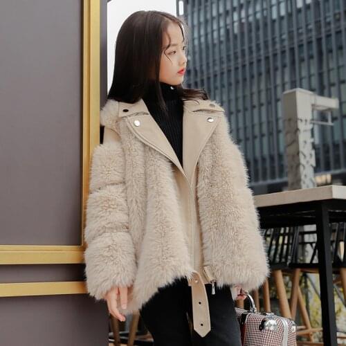 Girls Winter Fur Jackets 8 10 years Fashion Faux Fur Cotton-padded Thicken Warm Kids Coat Teen Girls Cool Outerwear