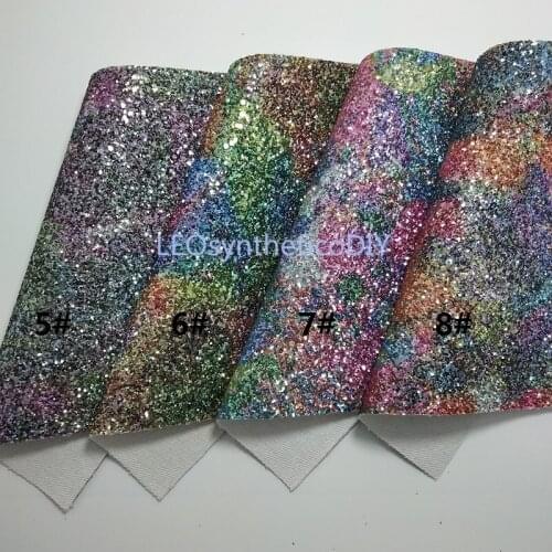 1PC 21X29CM Synthetic Letaher, Cuero Sintetico Printed Chunky Glitter Leather For Making Bows Accessories LEOsyntheticoDIY T151A
