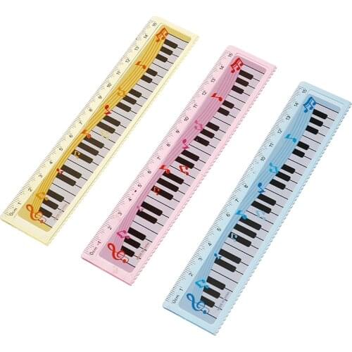 1Pc Creative 15cm Cute 1pc Cartoon Piano Musical Note Ruler Bookmarks School Student Ruler Gift Ruler Color Random