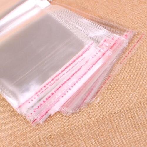 100pcs Clear Plastic Bag 16x23cm +4cm Self Adhesive bag Clear Plastic Bags OPP Transparent Plastic Packaging Bags