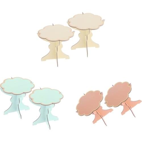 2 Pieces Round Cupcake Tablecoth Stands Holder 8.5 x 9.5cm Dessert Table Display Supplies Plate For Baby Showers Party