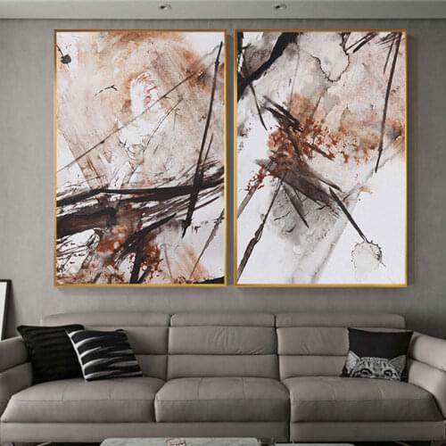 Abstract Splash Orange Famous Color Print and Poster for Living Room Entrance Nordic Style Watercolor Canvas Art Wall Painting