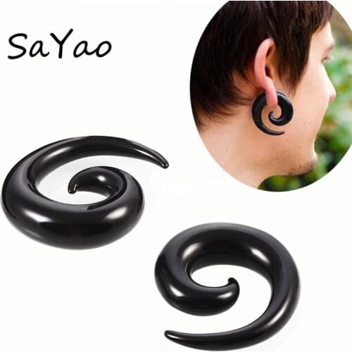 SaYao 2 Pieces Big Size Acrylic Ear Spiral Plugs Earring Gauges Punk Taper Expander Tunnel Piercings Stretcher Kits Body Jewelry