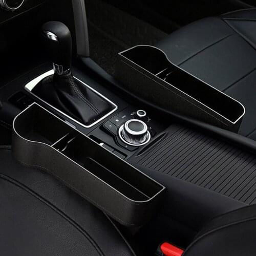 Auto Car Seat Gap Catcher Storage PU Box Organizer Cup Crevice Pocket Stowing