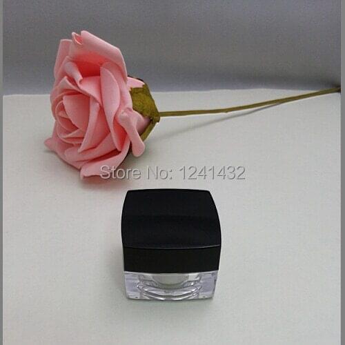Free shipping 20pcs/lot 5G black square bottles, acrylic bottles, cream bottles, vials cream bottle