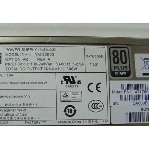 Free ship ,300W pc power supply YM-2301D for SD220X4 SD210X4 R512G2,YM-2301D 300W power supply for server C1100 SD220X4 SD210X4