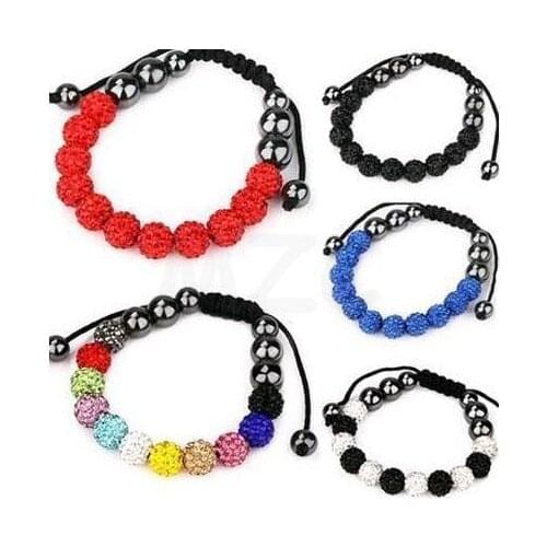 Free Shipping! Best 5 Pcs/ 10mm Bead Micro Pave Disco Ball Beads bracelet Lot.SCE fasion mix bracelets for men