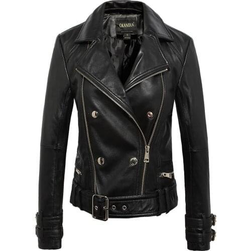 Free shipping,wholesales.fashion slim Genuine leather coat.women biker plus size sheepskin jacket Brand,quality,Street clothes