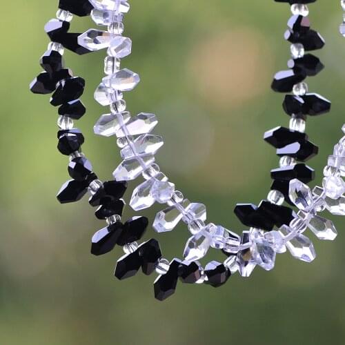 98PCS/LOT Black Glass Teardrop Beads 4x9mm Craft Supplies Faceted Crystal Drop Loose Clear Beading Chinese For Beadwork Cheap