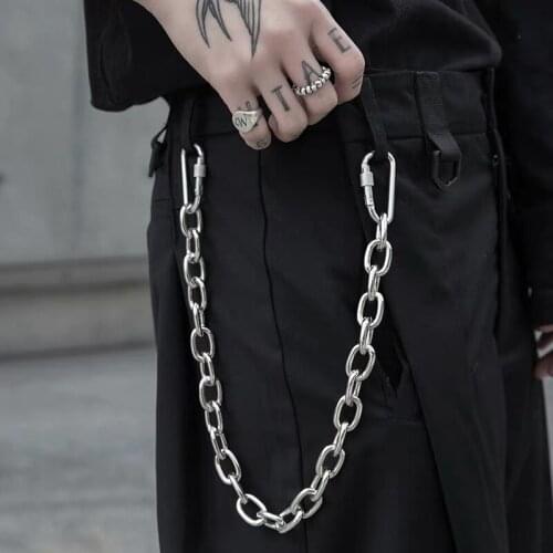 Punk Jeans Pants Chain Secure Travel Wallet Chain Link Coil Leash Jewelry