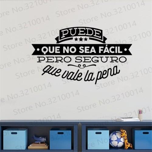 Decorative Viny Wall Stickers Spanish Famous Quote Inspiring Phrase Wall Decals Sticker Home Decor for Living Room RU286