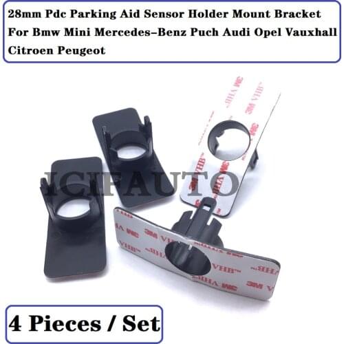 28mm 4 x Pdc Sensor Parking Aid Sensor Holder Mount Bracket For Bmw Mini Mercedes-Benz Puch Audi Opel Vauxhall Citroen Peugeot