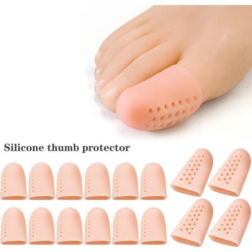 8 Pairs/Set Breathable Toe Protector Ventilation Hole Moderate Thickness Silicone Big Toe Bunion Thumb Separator Soft Cover