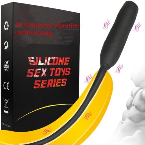 Electric silicone urethral vibrator 3size Replaceable Male masturbation penis plug urethral sound sex aids dilators catheter