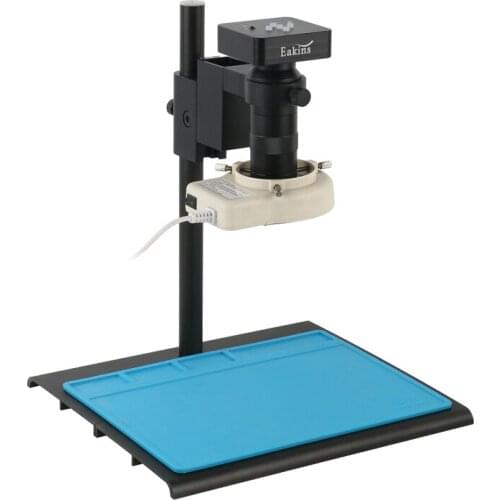 34MP 1080P 2K Electronic Digital Industrial TF Video Microscope Camera 100X 180X C mount Lens 56 LED Ring Light For PCB Repair