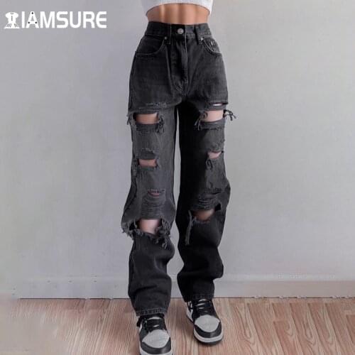 IAMSURE Womens Ripped Jeans