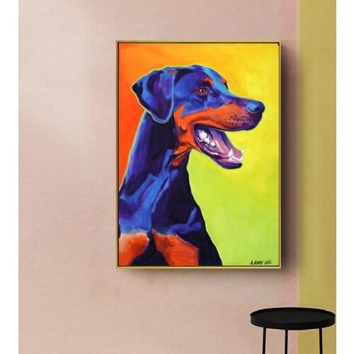 Canvas Painting Cute Pet Dog Wall Pictures Minimalist Print Wall Art Posters for Corridor Living Room Decoration Crafts Gifts