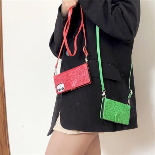 For Samsung Galaxy Note 8 9 10 20 plus ultra A51/71/52/72/42 Card holder wallet leather phone case Flap long chain crossbody bag