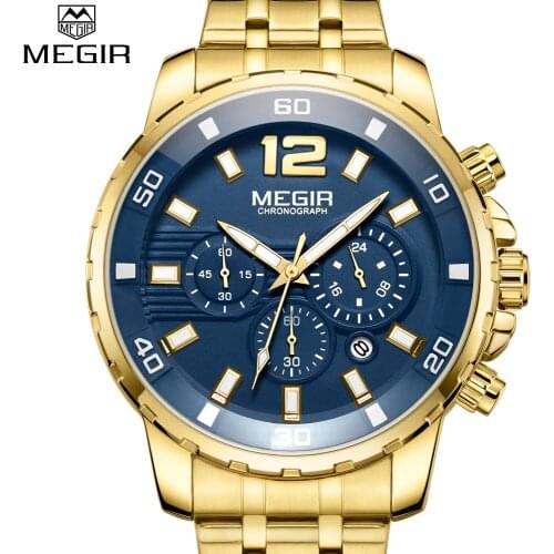 MEGIR Chronograph Quartz Men Watch Top Brand Luxury Army Military Wrist Watches Clock Men Relogio Masculino Business Wristwatch