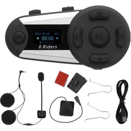 T20S Motorcycle Helmet Bluetooth Interphone Full-duplex Intercom Headset with Display Screen motorsiklet aksesuarlari