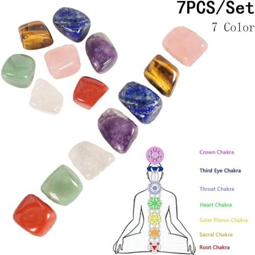 NEW Seven Chakra Stone 7 Colors Set Yoga Chakra Irregular Reiki Healing Crystals Stone Polished Individual Stones Home Decor