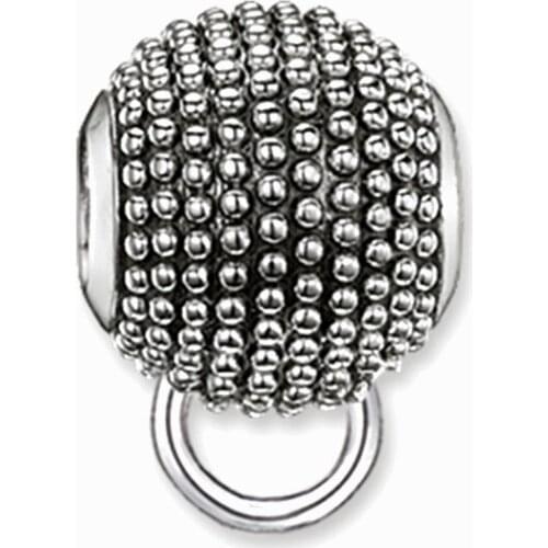 925 Sterling Silver Blackened Kathmandu Charm Carrier Beads Fit Bracelets, Fashion Thomas Style Accessorie Ts Jewelry for Women
