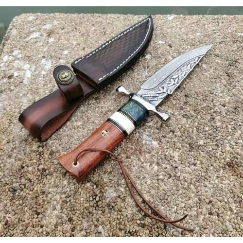 VG10 Handmade forged Damascus steel hunting knife 60HRC Damascus Steel fixed knife Survival knife EDC tool