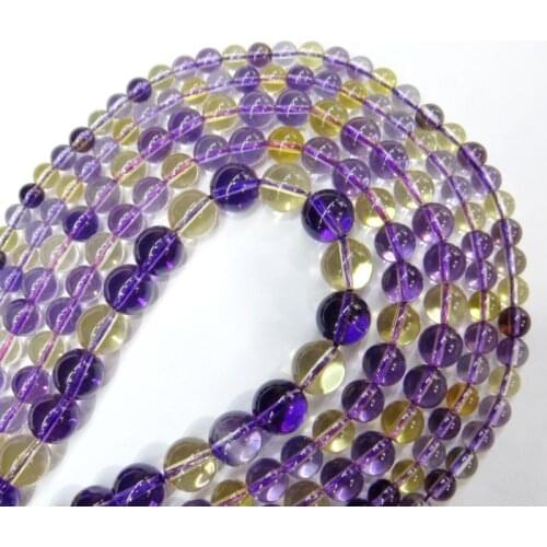 Wholesale Natural Rock Crystal Topazs Amethysts Mix Loose Beads 4/6/8/10/12MM 15" Strand DIY Pick Size For Jewelry making DIY