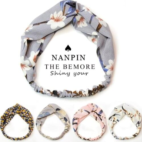 2018 Retro Floral Cloth Original Hair Band Simple Temperament Summer Hoop Fresh Cloth Art Headband