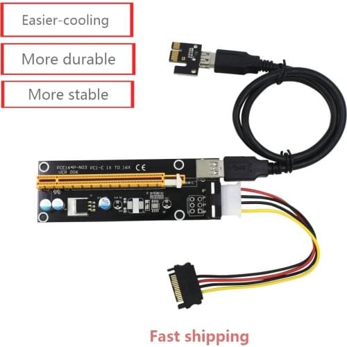TISHRIC 60CM PCI VER006 Riser Card USB 3.0 Graphics Extension Cable 4Pin PCI-E 1X To 16X Extender Adapter For GPU Miner Mining