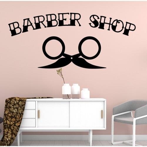 Drop Shipping barber shop Removable Art Vinyl Wall Stickers For Home Decor Living Room Bedroom Wall Decoration Murals