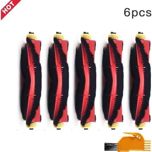5pcs/lot Detachable Main Roller Brush + Cleaning Brush for Xiaomi Roborock Vacuum Cleaner rockrobo S4 S5 S6 Max S50 S60 E35 E25
