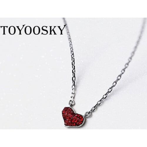 Trendy Women Love Heart AAA Cubic Zirconia Necklaces Choker 2020 Fashion Women 925 Sterling Silver Necklaces Pendants