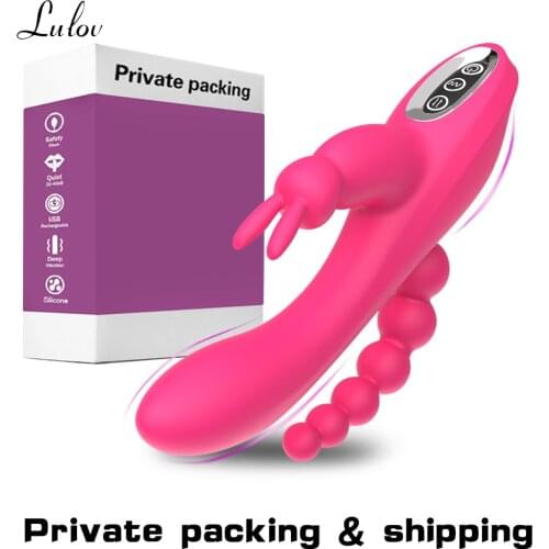 3 in1 Rabbit Vibrator Sex toys For Women G-spot Vagina Clitoris Stimulator Anal Dildo Vibrator Female Adults Product for Couples